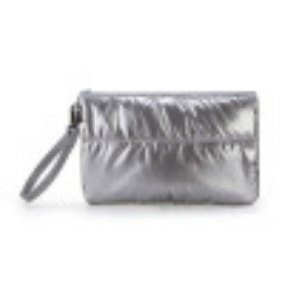 NWT CIPU 7 PIECE PUFFER PARENT BAG IN DARK SILVER & PINK INTERIOR.  OS - Picture 3 of 9